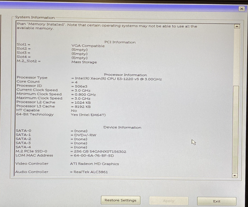 DELL Precision Tower 3620 Desktop Xeon E3-1220 V5 16GB RAM 256GB M.2 Win 11 Pro - Picture 11 of 11