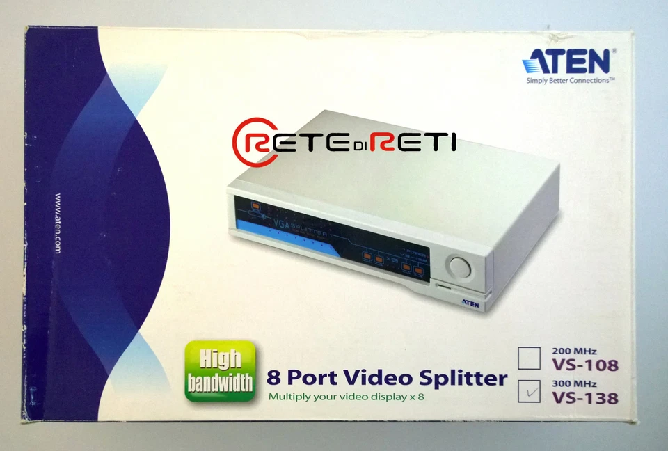 €76+IVA ATEN VS138 8-Port Video Splitter VGA XGA SVGA UXGA and multisync monitor - Immagine 2 di 4
