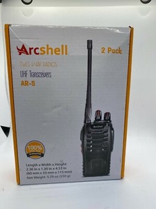 Arcshell AR 5 Black Two Way UHF Transceiver Radios With Chargers Pack