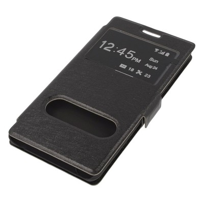 ^ FLIP Case 2 Window S-VIEW mit MAGNET Cover Tasche LG K4 K130e Schwarz