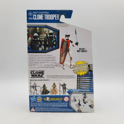 STAR WARS THE CLONE WARS CW49 RIOT CONTROL CLONE TROOPER w/ SHIELD 3.75" FIGURE  - Picture 2 of 3