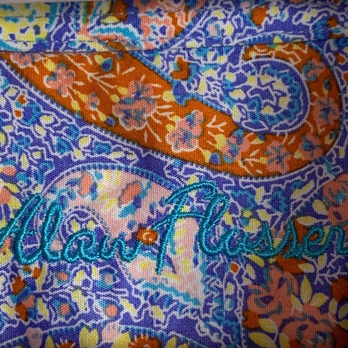 Alan Flusser Men’s XL Blue Orange Paisley Button Down Long Sleeve Shirt Cotton - Picture 6 of 10