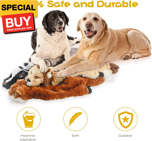 Dog Squeak Toys, No Stuffing Plush Dogs Chew Toy for Small Medium Large Breed Ch - Picture 3 of 7