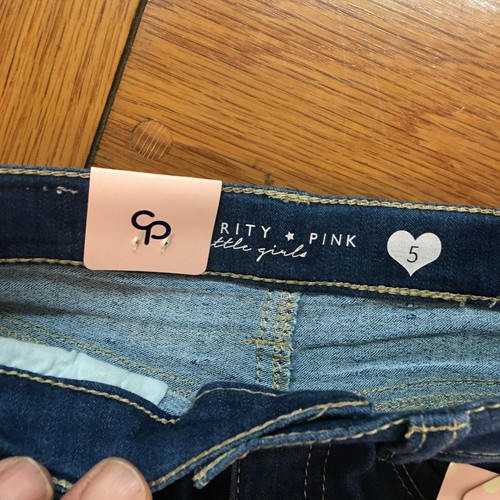 Celebrity Pink Little Girls Denim Jean Shorts Size 5 Super Soft Midnight Blue - Picture 3 of 5