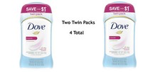 Lot of 2 Twin-Pack Dove Anti-Perspirant Powder 2.6oz 4 Total EXP 5/25, 6/25