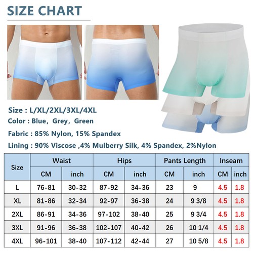 3 Pack Mens Long Leg Boxer Shorts Comfrotable Soft Underwear Anti Chafing Trunks - Picture 69 of 70