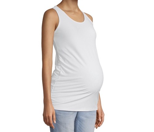 Time and Tru Womens Maternity Tank Top New with Tags White XXL 20 Ruched Soft - Picture 4 of 6