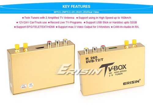 ES338 DVB-T2 Box 160km/h Auto Mobil H.264/265 Digital TV Receiver HDMI HEVC USB - Bild 9 von 10