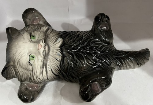 Set Of Vintage 1980 Scioto Ceramic Gray Persian Cat Kittens Signed On Bottom - Photo 5 sur 8
