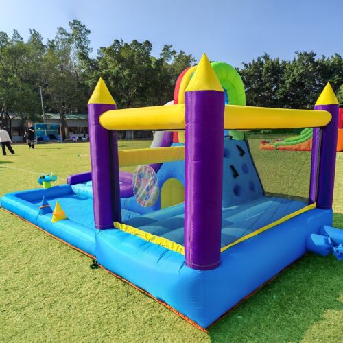 Large Kids Inflatable Water Slide Bounce House Water Park Big Splash Pool Blower - Picture 10 of 11