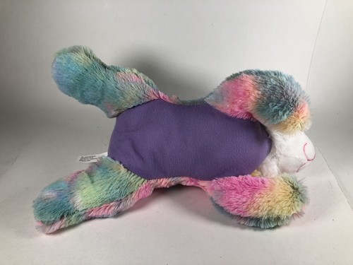 Midwood Brands Plush Bunny Rabbit Laying Rainbow Tie Dye 12” Stuffed Animal Toy - Picture 6 of 10