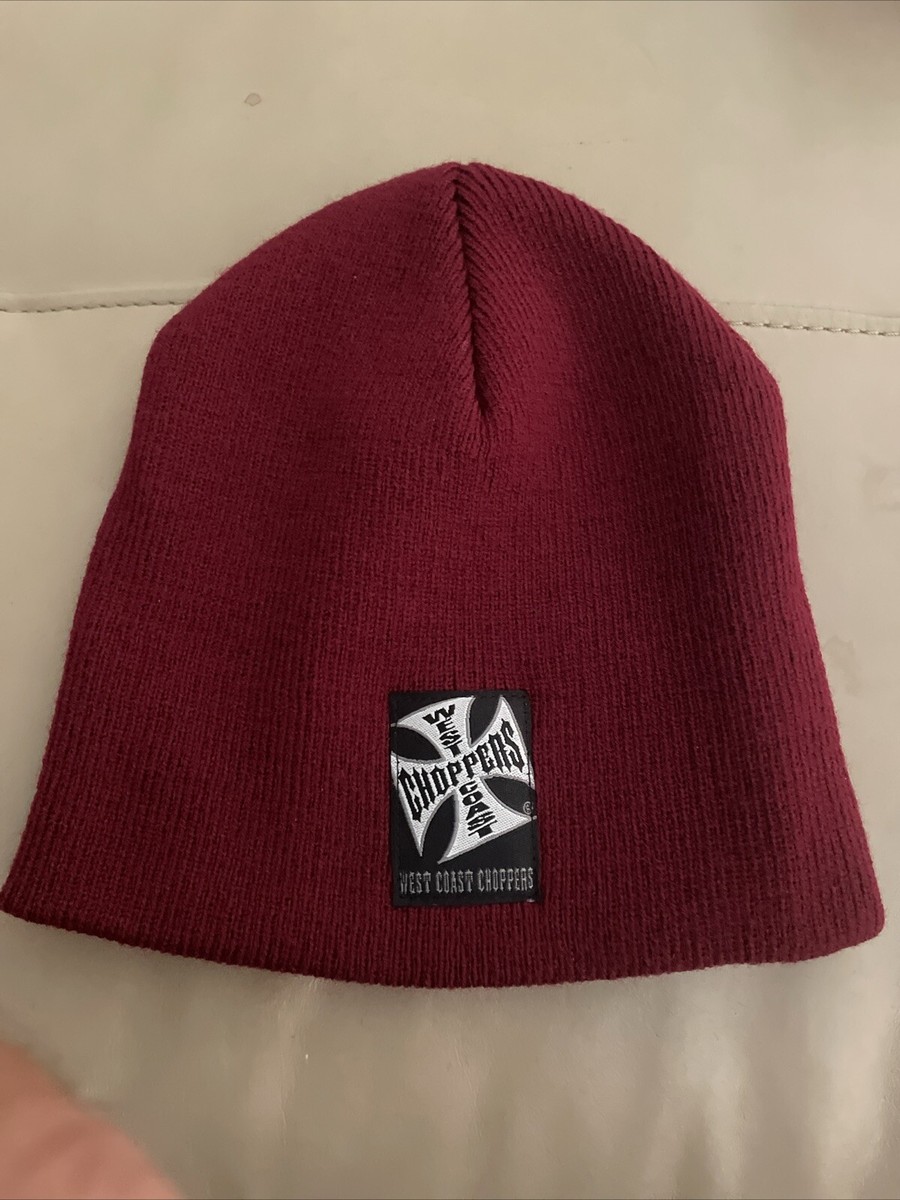 Vintage West Coast Choppers USA Made Beanie Maroon Red Small