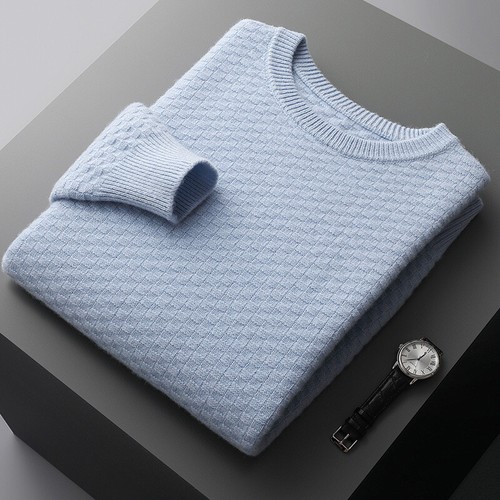 Winter Herren Langarmpullover Strick Rundhals Wolle Kaschmir Strickwaren Neu - Bild 10 von 29