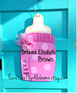baby announcement door hanger