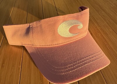 Costa Del Mar Pink Women's Visor Cap Hat White Embroidered Logo Cotton NWT