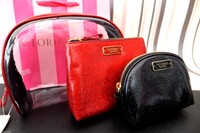 Victoria's Secret Exclusive Shimmer Black/red Trio Make Up Beauty Bag Bwnt Victoria's Secret Exclusive Shimmer Black/red Trio Make Up Beauty Bag Bwnt