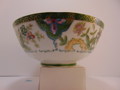 Vintage handbemalte LJ Japan Porzellan Schale GOLD grün gold floral wunderschön - Bild 1 von 10