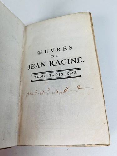 18th Century Three Volume Book Set: Oeuvres de Racine 1767, Full Leather Binding - Picture 6 of 24