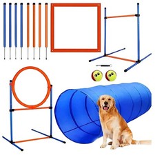Dog Agility Training Equipment 60-Piece Obstacle Course Starter Kit Pet Outdoor
