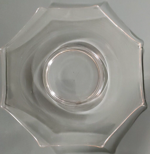 1 rosa Depression Glas achteckige Platte 8,25" - Bild 4 von 5
