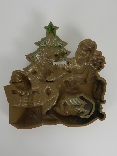 Christmas Burwood Wall Plaque Santa On Rocking Horse, Christmas Tree Made in USA - Picture 2 of 5