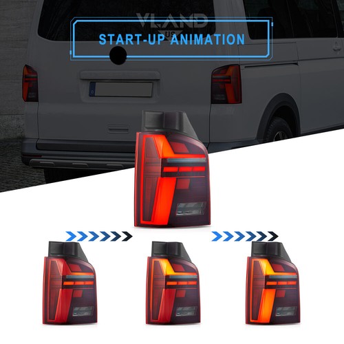 FULL LED RED Rear Lights For VW Multivan T5 LED 2003-2015 W/Animation LH+RH UK - Picture 4 of 12