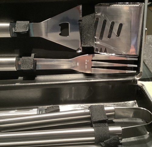 Fiero 5 Piece Stainless Steel BBQ Set with Case New. In Box Has N. Y. Times Logo - 第 4/10 張圖片