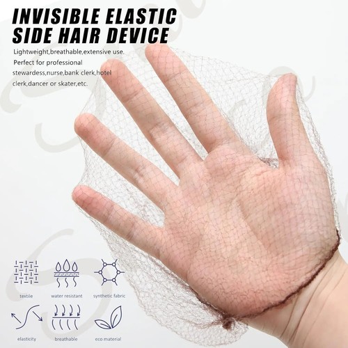 Hair Net 50 Pcs, 24 Inches Hair Nets Elasticity Invisible Elastic Mesh for Food - Picture 24 of 28