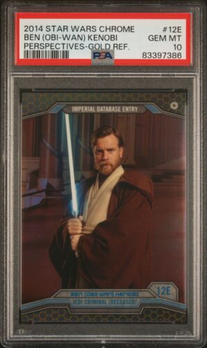 2014 TOPPS STAR WARS CHROME PERSPECTIVES OBI WAN KENOBI GOLD /50 PSA 10 CARD - Picture 1 of 2