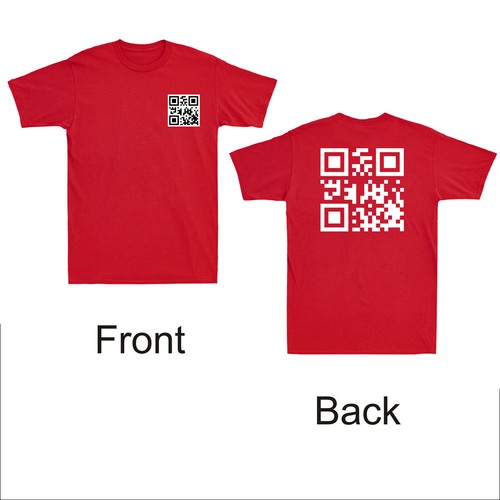 Fuc k You Q R Code Funny QR Code Meme Joke Quote Gift Front & Back Men's T-Shirt - Picture 8 of 8