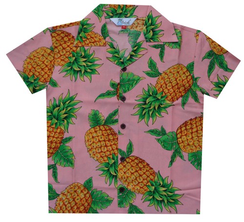 Hawaii Shirts Jungen Ananasblatt Strand Aloha Freizeit Urlaub - Bild 4 von 18