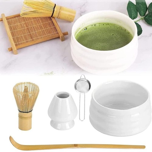 Matcha Making Tool Set Bamboo Tea Whisk Tea Scoop Bowl Ceramic Tea Whisk Set - Picture 10 of 12