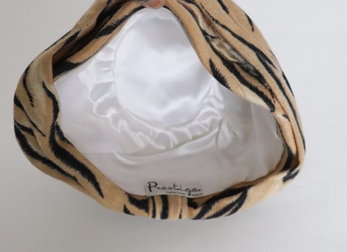 Prestige Paris Vintage Damas Turbante Sombrero - Años 60 - Estampado Beige Animal - L / XL - Imagen 6 de 7