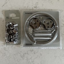 Ikea Dignitet Curtain Wire Set 600.752.95& Dignitet Clips 200.759.47