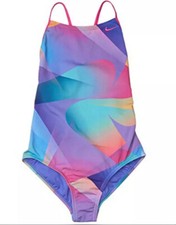 Nike Multicolor Spectrum Modern Back 1pc Swimsuit YOUTH GIRLS SIZE M ZP-4856