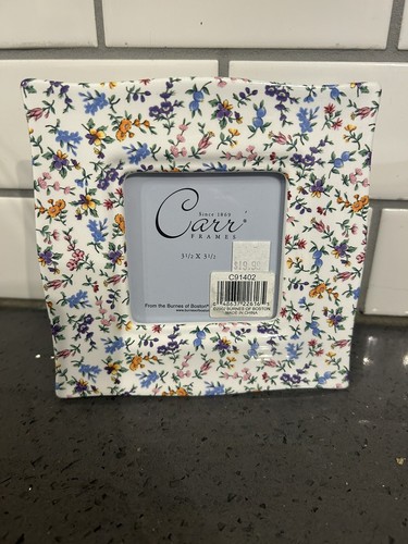 Lot of 2 Carr Burnes of Boston Frames Chintz Blue Orange Pink White Floral - Picture 3 of 6