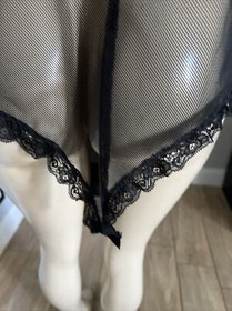 FRILLY BLACK MESH WITH LACE DETAIL NOT UNDERWIRED   romper  3X xpx
