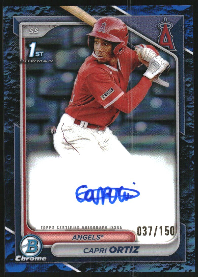 2024 Bowman Chrome Prospect Auto Blue Lunar Refractors #CPACO Capri Ortiz /150