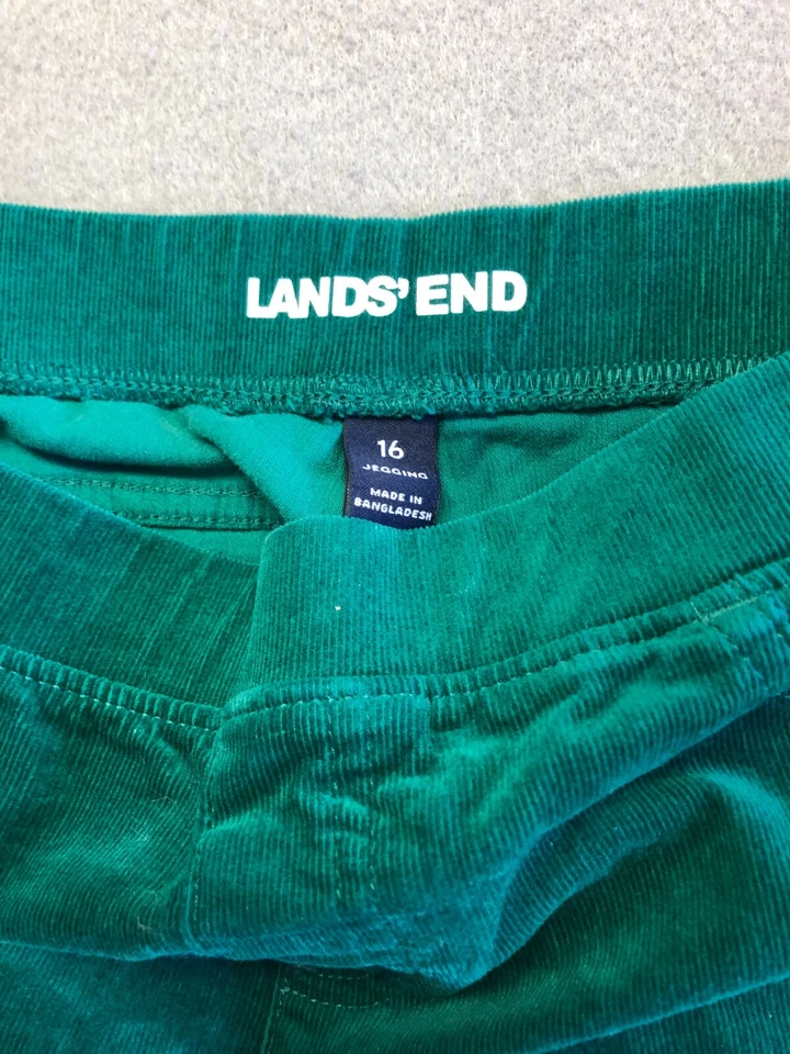 Pantalones de pana Lands' End niños adolescentes 16 verde esmeralda jeggings de vacaciones Foto 3 de 4