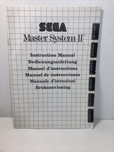 Sega Master System II Instruction Manual Booklet ONLY