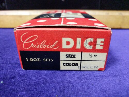 "Cheater vintage Crisloid VERDE Lucite dice.5 dadi 1/2" (numeri corrispondenti casuali) - Foto 5 di 5