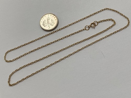 VINTAGE 19" 9CT GOLD CHAIN NECKLACE FANCY FINE LINK VERY LIGHTWEIGHT - Picture 3 of 6