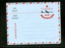 LOT 15911 UNUSED UA23 POSTAL AIR MAIL LETTER AEROGRAMME  CANADA AIRPLANE