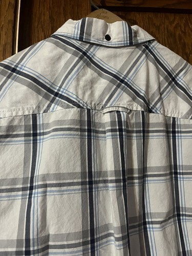 Hurley Shirt Mens Blue Plaid Shirt Medium - Picture 11 of 14