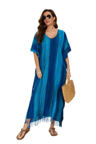 Beautybatik Hippie Stripe Kaftan Loungewear Maxi Plus Size Long Dress XL to 4X - Picture 66 of 87