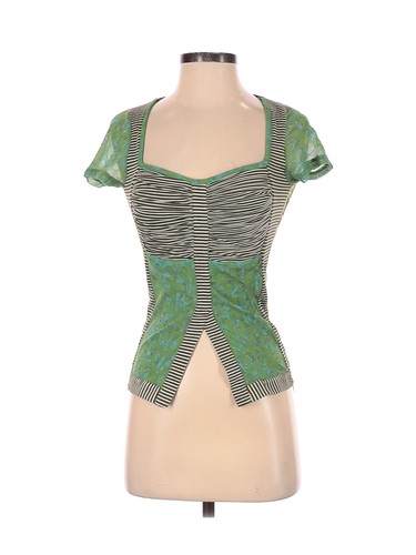 Save The Queen Women Green Short Sleeve Blouse S
