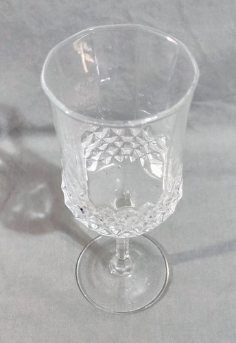 Cristal D'Arques Durand France Longchamp Diamond Crystal Glass Water Wine Goblet - Picture 2 of 2