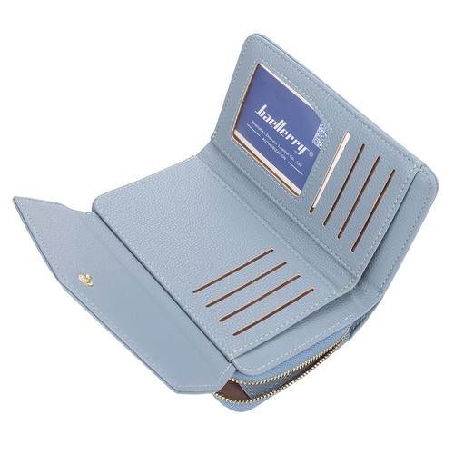 Kurze dreifach faltbare kleine Lederbrieftaschen Kartenhalter Clutch Tasche Handtasche für Frauen - Bild 38 von 40