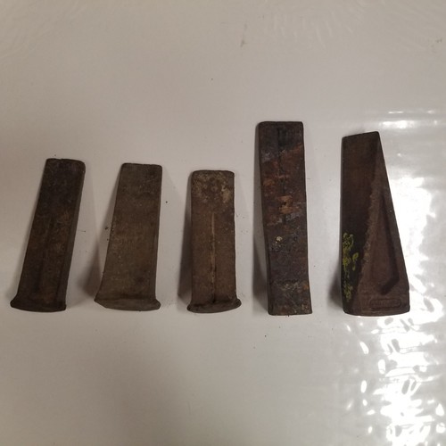 Vintage Splitting Wedge Lot of 5, 1 Brevete Rotary, 1 Long, 3 Short, LOOK - Picture 6 of 8