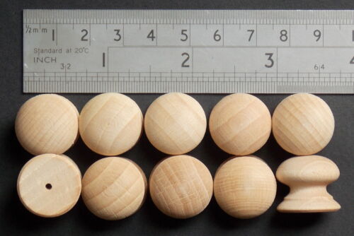 BEECH KNOB,DRAWER KNOBS DRILLED, SCREW, OR SPIGOT, CHOOSE SIZE QUANTITY TYPE* - Picture 8 of 75
